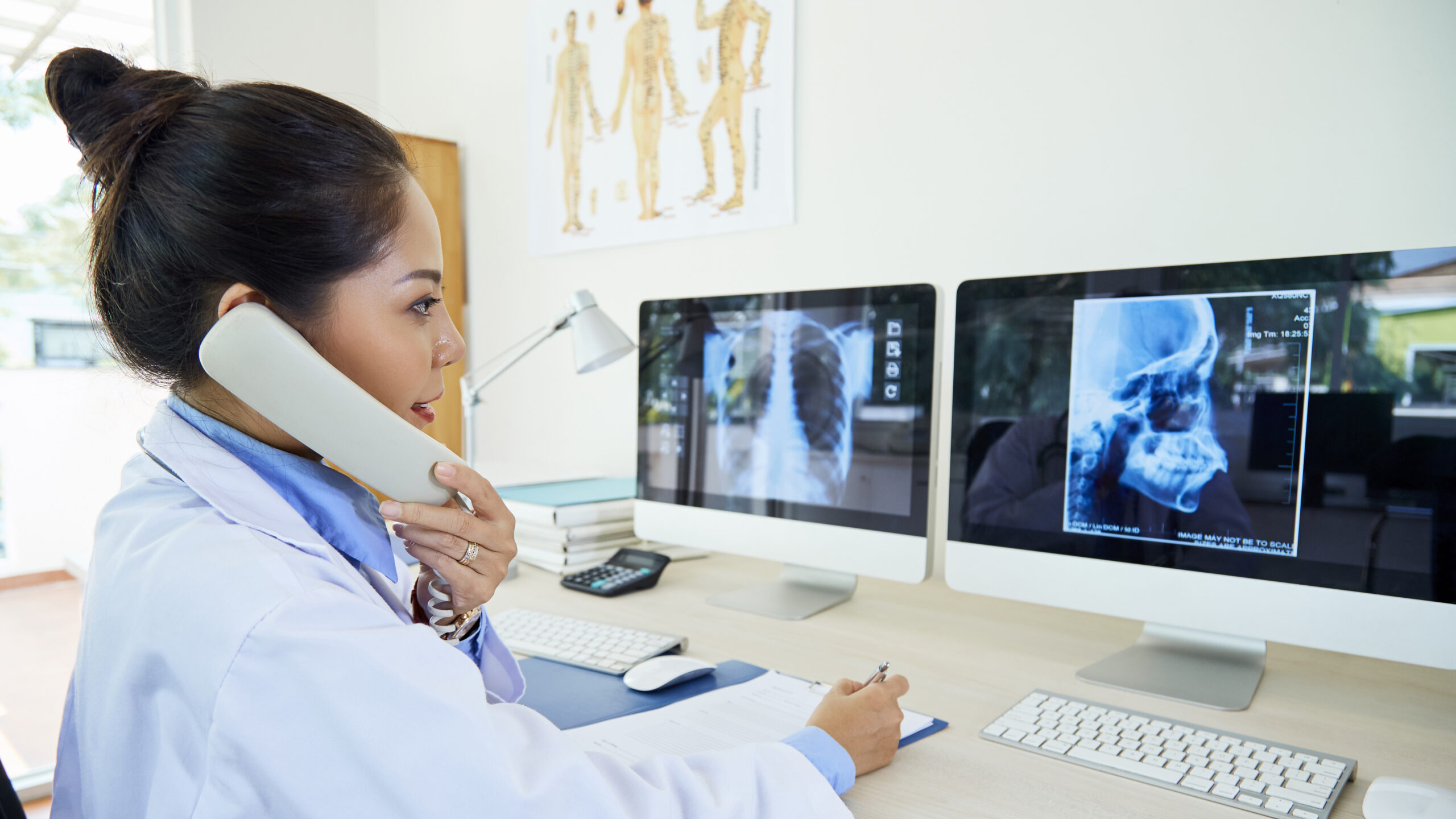 Neurologist working at office